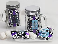 50th Birthday Mint Mason Jar Favors