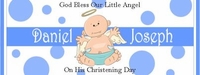 CHWBL-05 Baby Boy Angel Christening / Baptism Water Label