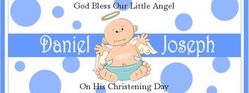 CHWBL-05 Baby Boy Angel Christening / Baptism Water Label
