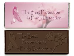 Breast Cancer Ribbon Chocolate Candy Bar for Breast Cancer Awareness (Case of 50)