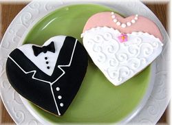 Bride and Groom Cookie Favors