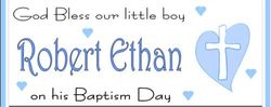 CHWBL-20 Blue Cross Baptism Water Bottle Labels