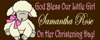 CHWBL-21 Pink Lamb Christening Water Bottle Label