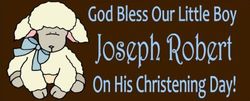 CHWBL-22 Blue Lamb Christening Water Bottle Label