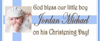 CHWBL-24 Boy Photo Christening Water Bottle Labels 