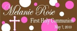 COM-11 Hot Pink & Brown Dots First Communion Candy Bars