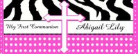 COM-24 Pink Dot Zebra Print Communion Wrapper