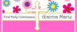 COM-0025CW Pink Floral First Communion Candy Wrappers
