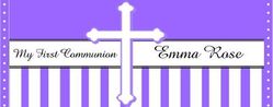 COM-26CW Lavender & White Stripe First Communion Wrapper