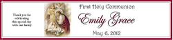 COM-29 Religious First Communion Girl Water Bottle Label