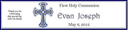 COM-30 Cross First Communion Water Bottle Label