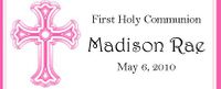 COM-31CW Pink Cross First Holy Communion Candy Wrappers