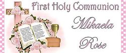 COM-34CW Pink Bible And Cross First Communion Wrapper