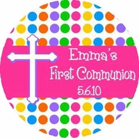 COM02L - Hot Pink Dots Communion Lollipops