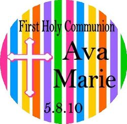 COM03L - Whimsical Striped Communion Lollipop
