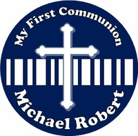 COM23L - Navy & White First Communion Lollipops