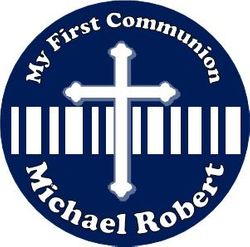 COM23L - Navy & White First Communion Lollipops