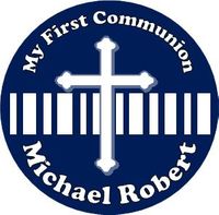 COM23T - Navy & White First Communion Candy Tins