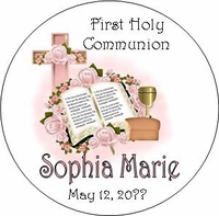 COM35L - Pink Bible & Cross Communion Lollipops