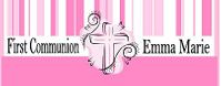 COM36CW - Pink Stripe Cross Communion Candy Bar Wrapper