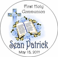 COM36L - Blue Bible & Cross Communion Lollipops