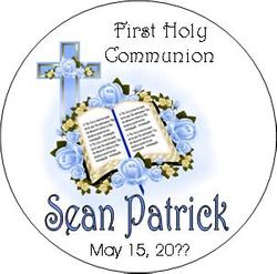 COM36L - Blue Bible & Cross Communion Lollipops