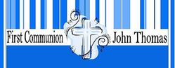 COM37CW - Blue Stripe Cross Communion Candy Bar
