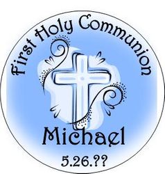 COM38T - Blue Swirl First Communion Candy Tins