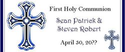 COM41CW - Twin Boys First Communion Candy Bar Wrappers