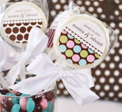 Dots and Stripes Personalized Lollipop Favors for any occasion