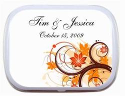 Elegant Leaf Scroll Personalized Mint Tin