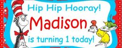 FB006-WBL Cat in The Hat Birthday Water Bottle Labels