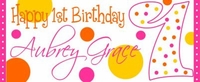 FB01-WBL Colorful Polka Dots First Birthday Water Bottle Label