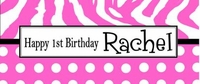 FB06-WBL Pink Zebra Stripe Water Bottle Label