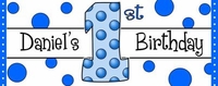 FB10-WBL Blue Dots Water Bottle Labels