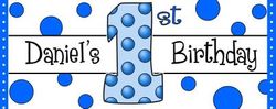 FB10-WBL Blue Dots Water Bottle Labels