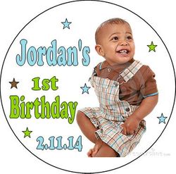 FBCC00-1st Birthday Boy Photo Cookie