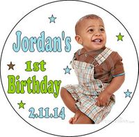 FBCC00-1st Birthday Boy Photo Cookie