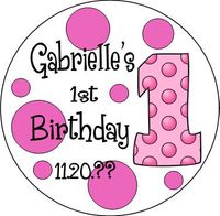 FBCC03-#1 Pink Dot 1st Birthday Cookies