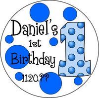 FBCC04-#1 Blue Dot 1st Birthday Cookies