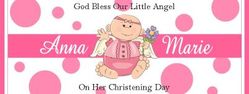 CHWBL-01 Pink Angel Christening / Baptism Water Bottle Label