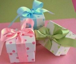 First Communion Polka Dot Favor Boxes