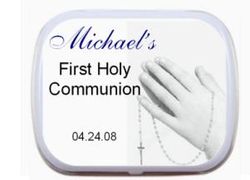 01T - First Communion Praying Hands Personalized Mint Tins