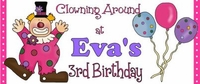 KB-01WBL - Happy Clown Birthday Water Bottle Labels