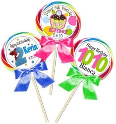 Kid's Birthday Lollipop Favors