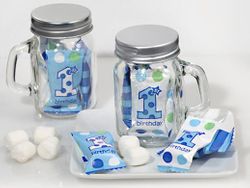 Mason Jar Candy Favors Boys First Birthday