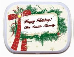 Message Frame and Wreath Personalized Mint Tin