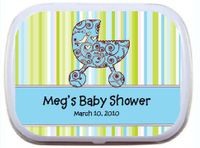 Paisley Blue Baby Carriage - Personalized Mint Tin