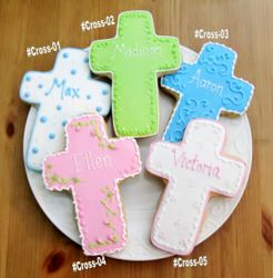 Personalized Cross Cookie Favors
