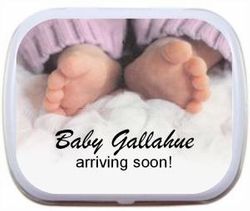 Personalized Mint Tins- Baby Feet Pink or Blue Pants